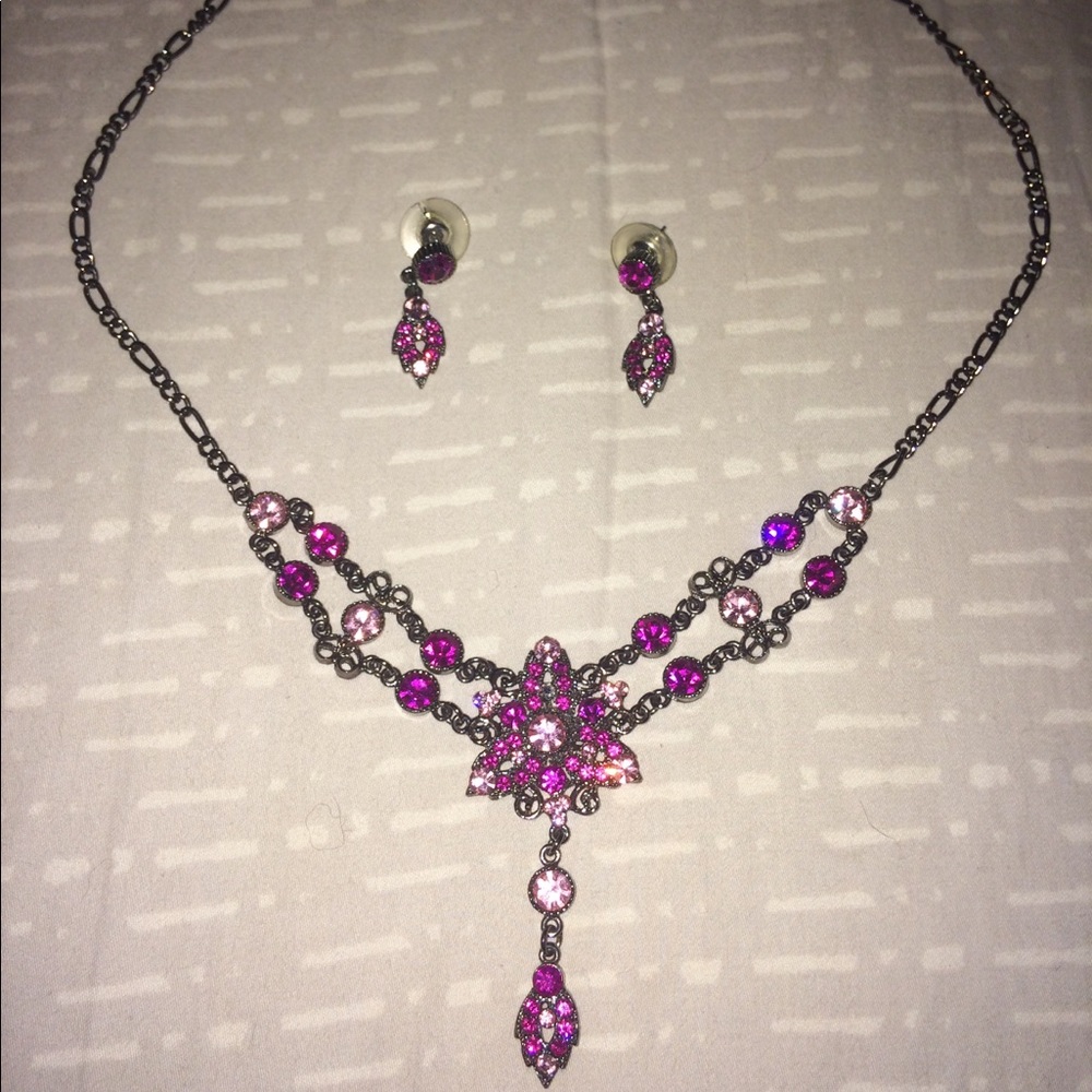 Fuschia/Light Pink Jewelry Set